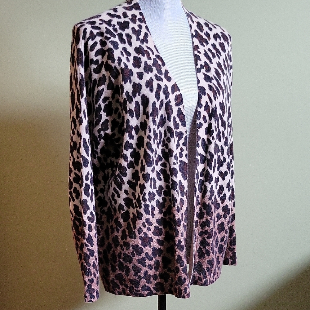 27 Miles Malibu Leopard Ombre Cashmere Cardigan